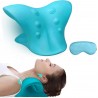 Cou et Épaule Relaxant,Portable Neck Stretcher Cervical Traction Device avec Masque Yeux, Cervical Spine Alignement Chiropractic