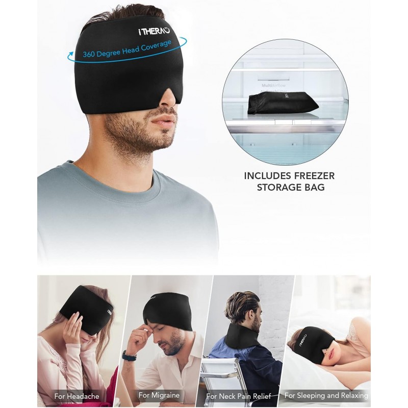 I-THERA-U Bandeau anti-migraine à compresses chaudes et froides